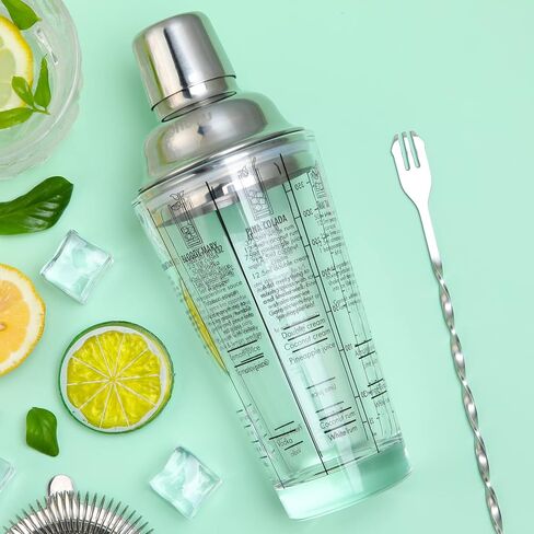 Cocktail Shaker Set, Ohuhu 17-Piece Bartender Kit Bar Tool Set with Acrylic Stand Premium Soda-Lime Glass Drink Shaker with All Bar Accessories for Beginners Home Bar Parties Mothers Day Gifts in Kuwait