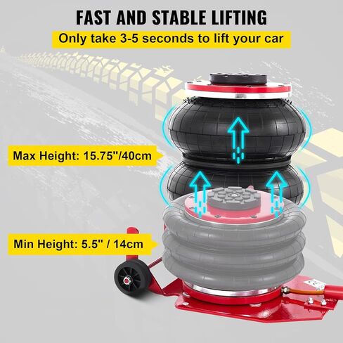 رافعة هوائية موفورن، 3 طن/6600 رطل، رافعة هوائية، رافعة هوائية سريعة الرفع حتى 16 بوصة، لسيارتك (مقبض طويل) in Kuwait