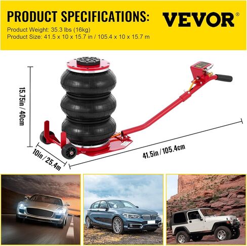 رافعة هوائية موفورن، 3 طن/6600 رطل، رافعة هوائية، رافعة هوائية سريعة الرفع حتى 16 بوصة، لسيارتك (مقبض طويل) in Kuwait