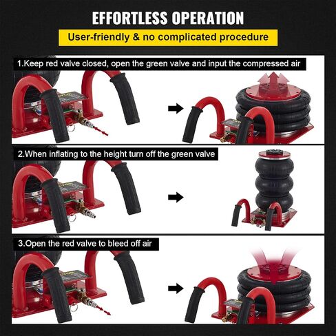 Mophorn Air Jack, 3 Ton/6600LBS Air Bag Jack, Pneumatic Jack Fast Lift Up to 16 Inch, for Your Cars(Long Handle) in Saudi Arabia