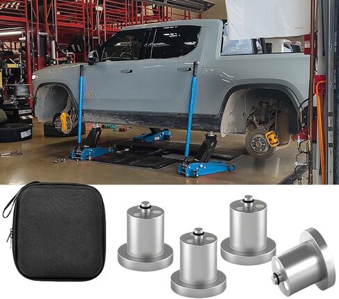 وسادات رفع جاك من الألومنيوم متوافقة مع Rivian R1T/R1S، وسادات رفع جاك الأرضية مع ملحق مغناطيسي، مع حقيبة تخزين، 4 عبوات in Kuwait