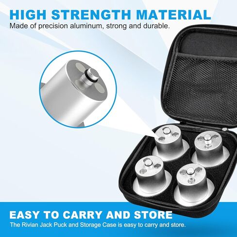 وسادات رفع جاك من الألومنيوم متوافقة مع Rivian R1T/R1S، وسادات رفع جاك الأرضية مع ملحق مغناطيسي، مع حقيبة تخزين، 4 عبوات in Kuwait