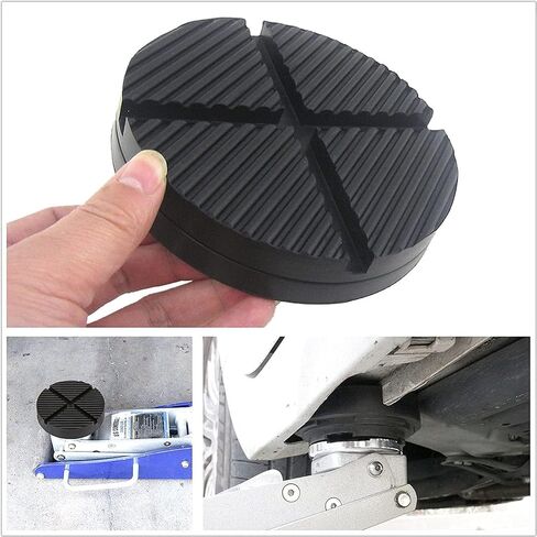 Jack Stand Pads Floor Jack Rubber Pad, Universal Floor Jack Rubber Pad, Jack Pad Adapter Pinch, Cross Groove Design, Weld Side Frame Rail Protector Puck/Pad (1Pack) in Saudi Arabia