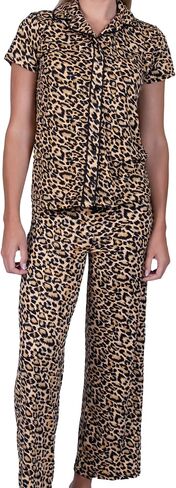 Women’s 2-Piece Classic Pajama Set | Super Soft Top & Pants Sleep & Loungewear Set | Gifts for Women in Saudi Arabia
