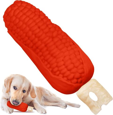 Indestructible Dog Toys for Aggressive Chewers: Interactive Tough Chew Toys for Large Medium Dogs - Durable Corn Super Chewer Gifts for Large Breed Hard Rubber & Nylon Pet Toy Beef & Milk Flavor in Saudi Arabia