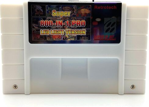 خرطوشة ألعاب Super 800 In 1 من Retrotech إصدار LED لوحدة تحكم ألعاب Super Nintendo - أبيض in Kuwait