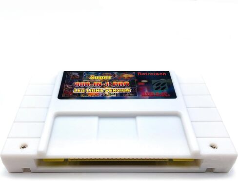خرطوشة ألعاب Super 800 In 1 من Retrotech إصدار LED لوحدة تحكم ألعاب Super Nintendo - أبيض in Kuwait