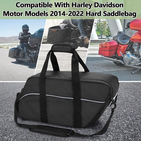 مبرد حقيبة السرج للدراجات النارية، حقيبة تبريد للدراجات النارية للسفر متوافقة مع حقيبة هارلي ديفيدسون 2014-2022 بجولة صلبة، منظم تبريد جانبي للطعام أو الشراب معزول، حقيبة واحدة in Kuwait