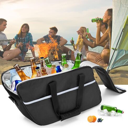 مبرد حقيبة السرج للدراجات النارية، حقيبة تبريد للدراجات النارية للسفر متوافقة مع حقيبة هارلي ديفيدسون 2014-2022 بجولة صلبة، منظم تبريد جانبي للطعام أو الشراب معزول، حقيبة واحدة in Kuwait