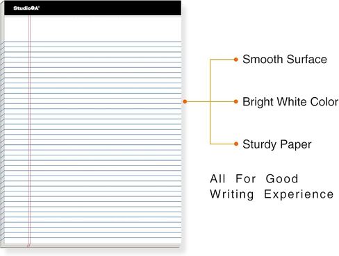 Legal Pad WHITE (24pk 8.5 x 11 NARROW RULED) 50 Sheets of 58GSM Paper per Notepad, Micro Perforated Writing Pad, Notebook Paper for School, College, Office, Business in Saudi Arabia