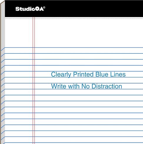 Legal Pad WHITE (24pk 8.5 x 11 NARROW RULED) 50 Sheets of 58GSM Paper per Notepad, Micro Perforated Writing Pad, Notebook Paper for School, College, Office, Business in Saudi Arabia
