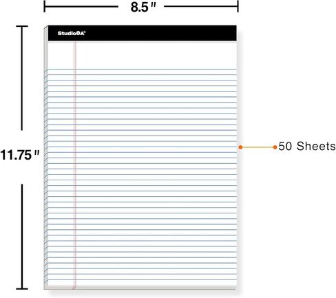 Legal Pad WHITE (24pk 8.5 x 11 NARROW RULED) 50 Sheets of 58GSM Paper per Notepad, Micro Perforated Writing Pad, Notebook Paper for School, College, Office, Business in Saudi Arabia