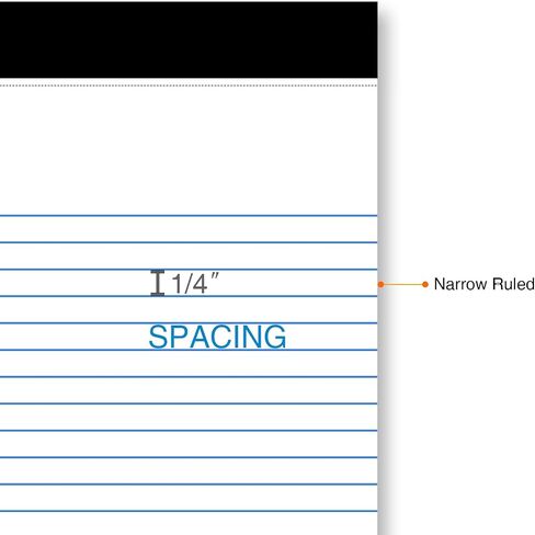 Legal Pad WHITE (24pk 8.5 x 11 NARROW RULED) 50 Sheets of 58GSM Paper per Notepad, Micro Perforated Writing Pad, Notebook Paper for School, College, Office, Business in Saudi Arabia
