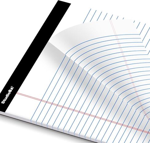 Legal Pad WHITE (24pk 8.5 x 11 NARROW RULED) 50 Sheets of 58GSM Paper per Notepad, Micro Perforated Writing Pad, Notebook Paper for School, College, Office, Business in Saudi Arabia