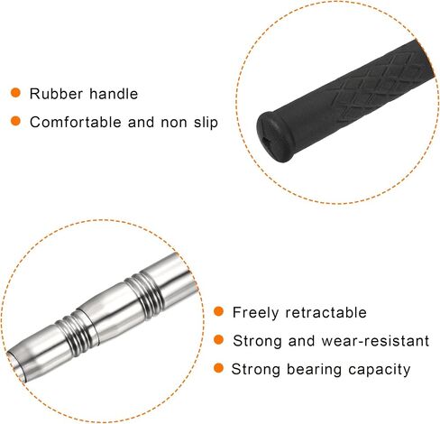 PATIKIL Telescopic Fishing Net Handle Stainless Steel 3 Section Portable Handle Fishing Pole Tackle Tool for Landing Net in Saudi Arabia