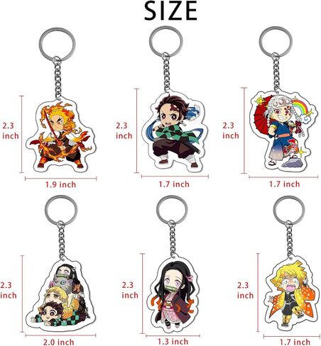 Cute Anime Keychain（6 Pcs） Wallets Backpack Scary Decorations Accessories Gifts Cartoon Skull Horror Movie Keychain Decor Merch Christmas Stuff for Teens in Saudi Arabia