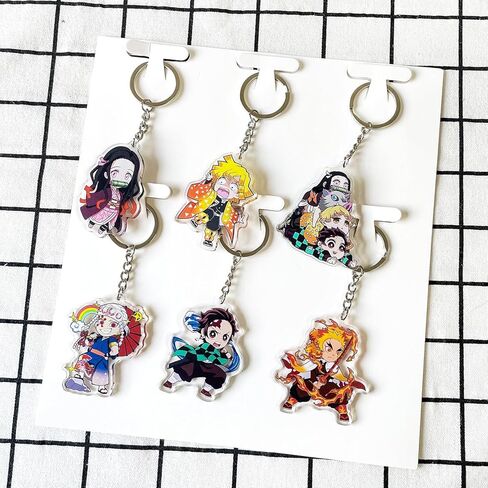 Cute Anime Keychain（6 Pcs） Wallets Backpack Scary Decorations Accessories Gifts Cartoon Skull Horror Movie Keychain Decor Merch Christmas Stuff for Teens in Saudi Arabia