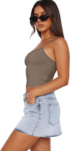WIHOLL Womens Tank Tops Fashion Summer Crop Tops 2024 Scoop Neck Slim Fit Camisoles Y2k Clothes Going Out Tops 2 Pack/3 Pack in Saudi Arabia