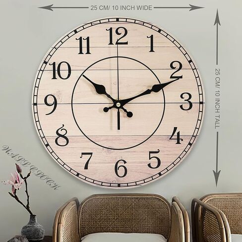 Wall Clock, Coastal Blue Wall Clocks Battery Operated Silent Non-Ticking, Small Nautical Rustic Quite Clocks for Living Room, Kitchen, Bedroom, Home (10 Inch) in Saudi Arabia