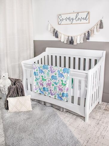 Top Tots Deluxe Minky Baby Blanket - Baby Dinosaurs, 40 x 29 Inch Green in Saudi Arabia