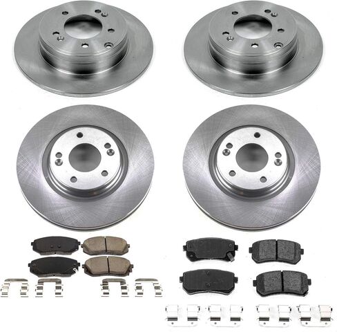 Power Stop KOE7522 Autospecialty Front and Rear Replacement Brake Kit-OE Brake Rotors & Ceramic Brake Pads For 2016-2019 Sonata | 2016-2019 Optima [Application Specific] in Saudi Arabia