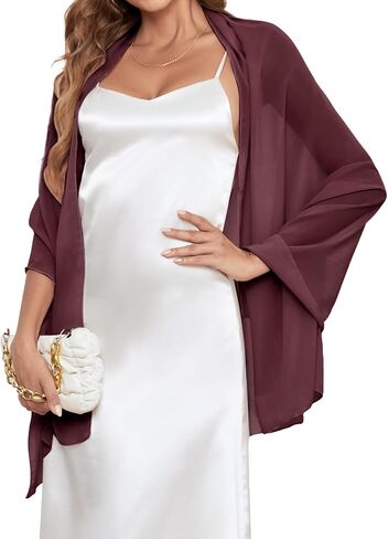 Bbonlinedress Chiffon Shawl Wrap for Evening Dress Wedding Pashmina Bridal Scarf Shawls for Bridesmaid Prom Dress in Saudi Arabia