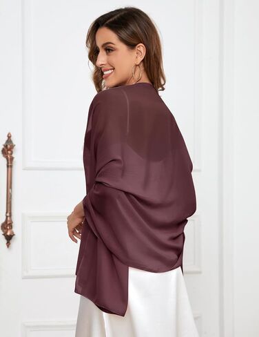 Bbonlinedress Chiffon Shawl Wrap for Evening Dress Wedding Pashmina Bridal Scarf Shawls for Bridesmaid Prom Dress in Saudi Arabia
