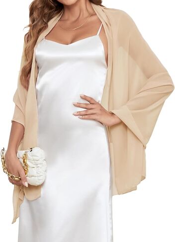 Bbonlinedress Chiffon Shawl Wrap for Evening Dress Wedding Pashmina Bridal Scarf Shawls for Bridesmaid Prom Dress in Saudi Arabia