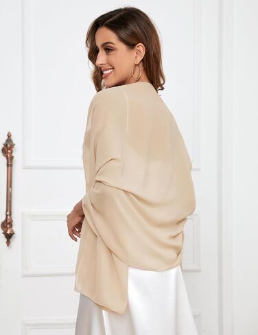 Bbonlinedress Chiffon Shawl Wrap for Evening Dress Wedding Pashmina Bridal Scarf Shawls for Bridesmaid Prom Dress in Saudi Arabia