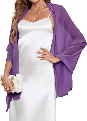 Bbonlinedress شال شيفون ملفوف لفستان السهرة الزفاف الباشمينا وشاح الزفاف شالات لفستان وصيفة العروس والحفلات الراقصة in Kuwait