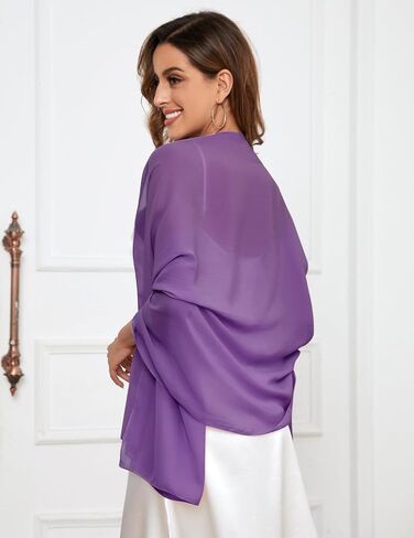 Bbonlinedress شال شيفون ملفوف لفستان السهرة الزفاف الباشمينا وشاح الزفاف شالات لفستان وصيفة العروس والحفلات الراقصة in Kuwait