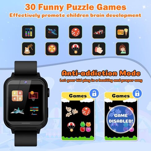 Kids Smart Watch, Smart Watch for Girls 3-14 Year Old, 30 Puzzle Games, Touch Screen, HD Camera, Music Video Toy with Flashlight, Educational Toys Birthday Gifts for Girls Boys Ages 7 8 9 10 Pink in Saudi Arabia