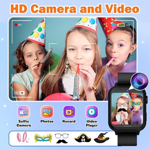 Kids Smart Watch, Smart Watch for Girls 3-14 Year Old, 30 Puzzle Games, Touch Screen, HD Camera, Music Video Toy with Flashlight, Educational Toys Birthday Gifts for Girls Boys Ages 7 8 9 10 Pink in Saudi Arabia