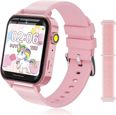 Kids Smart Watch, Smart Watch for Girls 3-14 Year Old, 30 Puzzle Games, Touch Screen, HD Camera, Music Video Toy with Flashlight, Educational Toys Birthday Gifts for Girls Boys Ages 7 8 9 10 Pink in Saudi Arabia