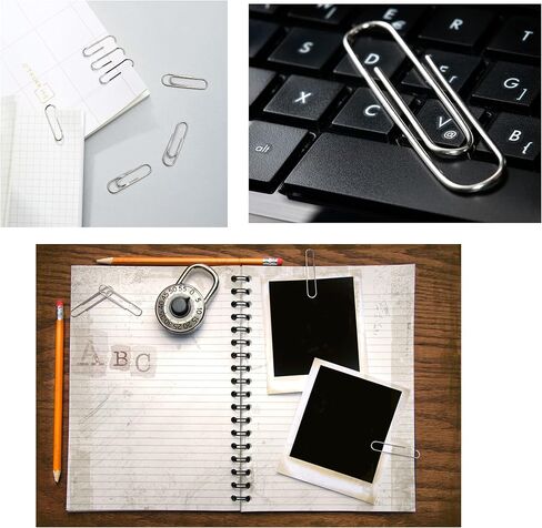 Paper Clips, Assorted Size 700pcs Sliver Paper Clips Holder for Sheets Files Office School and Personal Document Files Organizing (3 Size, Silver) in Saudi Arabia