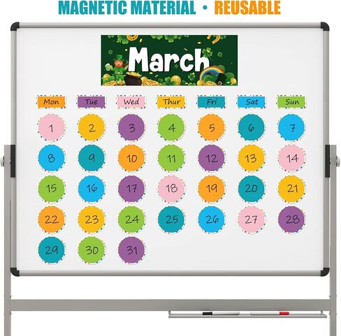 Geyee 52 Pcs Magnetic Holiday Monthly Headliners Include 12 Months of The Year Headers Seasonal Bulletin Board Border 31 Writable Round Confetti Accents 7 Rectangle Label(Boho) in Saudi Arabia