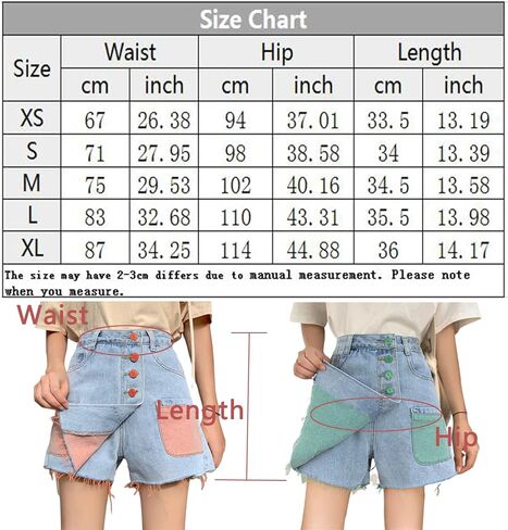 المرأة عالية الخصر خمر زر الجبهة الدنيم Skort السراويل الصيف اللون كتلة جينس قصير مع جيوب in Kuwait