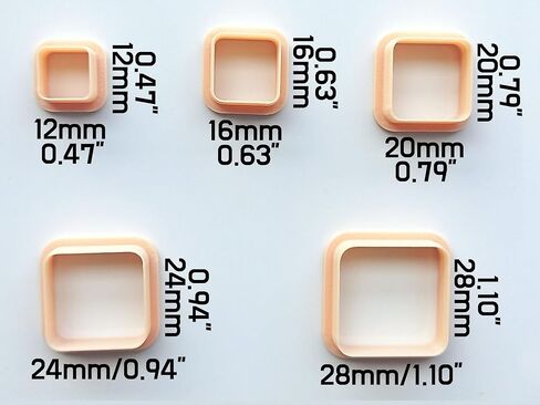 Jinnyous Jewellery Square Polymer Clay Cutter Cookie Cutter Set of 5 in Kuwait