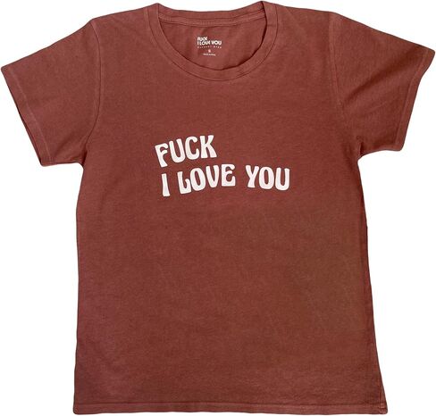 قميص F*ck I Love You للسيدات - تي شيرتات جرافيك للنساء | توب قطن بيما | رقبة مستديرة ناعمة | كلاسيكي ملائم in Saudi Arabia