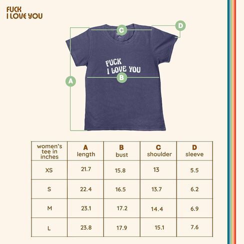 F*ck I Love You Womens Top - Graphic Tees for Women | Pima Cotton Top | Soft Crewneck | Classic Fit in Saudi Arabia