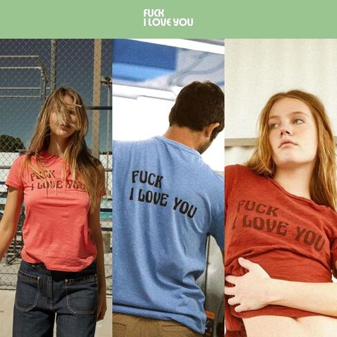 F*ck I Love You Womens Top - Graphic Tees for Women | Pima Cotton Top | Soft Crewneck | Classic Fit in Saudi Arabia