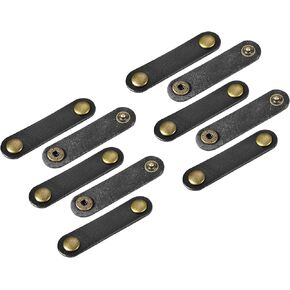 MECCANIXITY Pack of 8 Leather Cable Straps Cord Organizer 63x16mm Portable Cable Leather Clips Brown Earphone Cord Management for Cable, Wire
