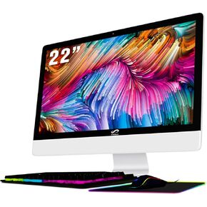All-in-One Desktop, 22" FHD Display, Intel Core i5 2.0G up to 3.0G, 16G, 512G SSD, WiFi, BT 5.0, RGB Keyboard & Mouse & Mouse Pad, Webcam, W10H64