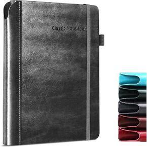 Hardcover Vegan Leather Classic Lined Journal Notebook, Thick Journals for Writing College Ruled Notebook, Daily Travel,Business,Work & School Notebooks for Note Taking Women Men, 200 Pages,