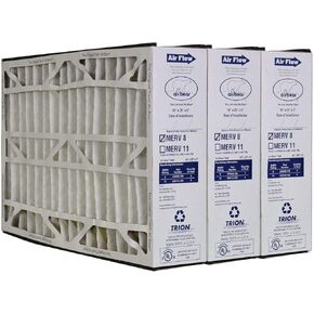 Trion 255649-105 Air Bear MERV 8 High-Performance Pleated Air Purifier Furnace Filter, Cleaner Purification Systems, 16 by 25 by 5 Inches (3 Pack)