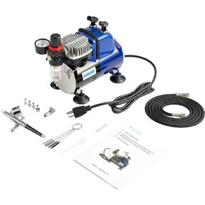 Multi-Purpose Airbrush Kit with a 1/5 HP Air Compressor for Art Painting, 3D Model Coloring, T-shirts and Sneaker Design etc.