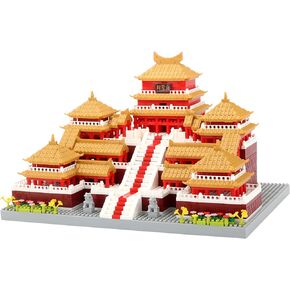 Chinese Architecture Ancient Famous Collectible Micro Building Blocks Set for Adults, 2200PCS Creative Model - Yellow Crane Tower with Cherry Blossom Tree Cherry Plants Toys and Presents