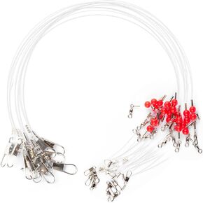 Narcissus Fishing Leader Rigs for-Single Drop MONOFILAMENT Saltwater Tackle Rigs-60lb Heavy Duty Crappie Rig with Swivel and Snaps Bridge and Pier Rig Single Drop Fishing Bait Rig Value PACK-32