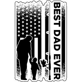WickedGoodz Best Dad Vinyl Decal - Father Bumper Sticker - for Laptops Tumblers Windows Cars Trucks Wall