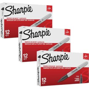 30001 Fine Point Permanent Marker Black Dozen 3 Pack